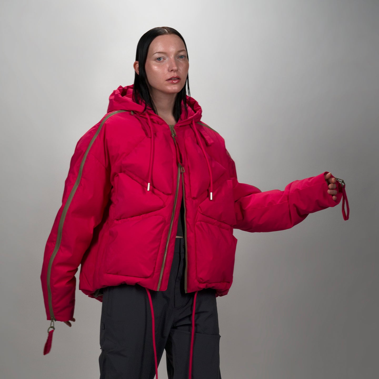 TURTLES Hooded Multi-Zipper Down Jacket | Stylish & Functional